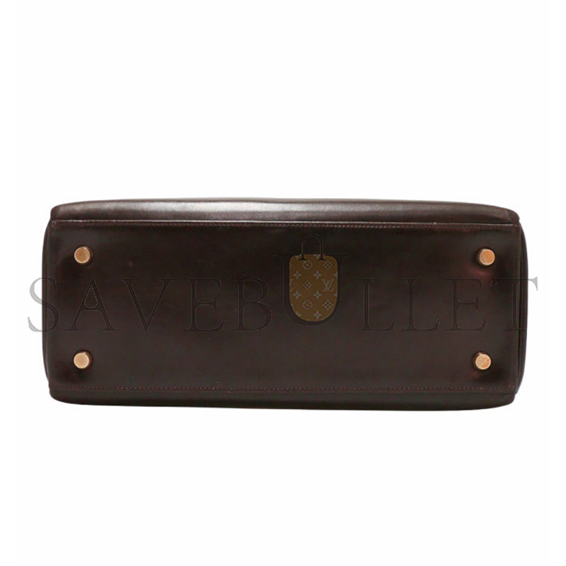 H**me5 master kelly 28 box leather chocolate brown gold hardware (28*22*10cm)